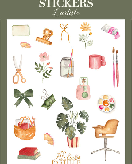 Stickers aquarelle L'artiste