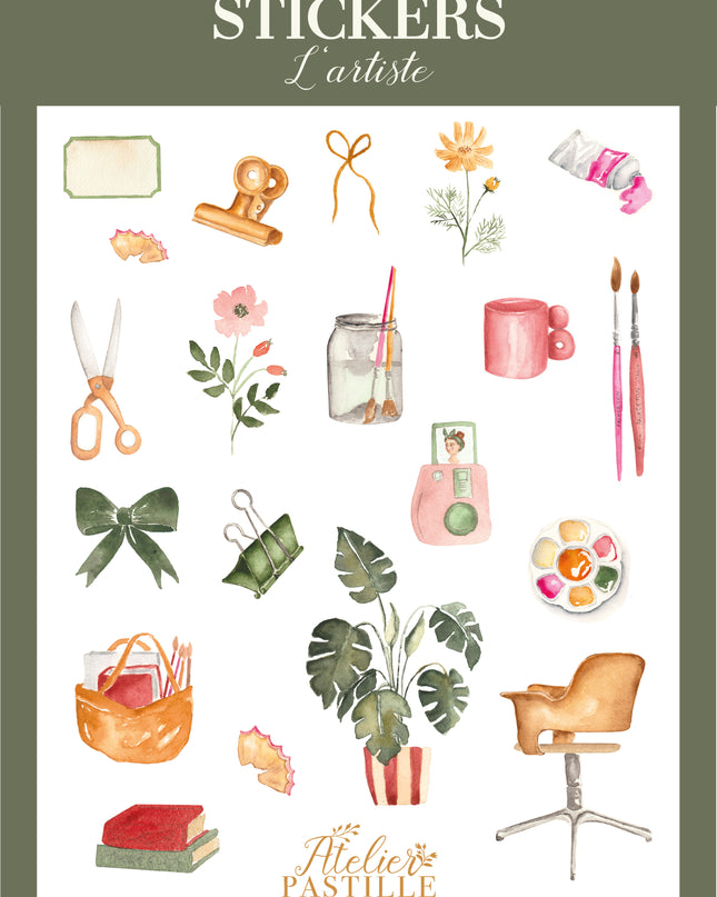 Stickers aquarelle L'artiste