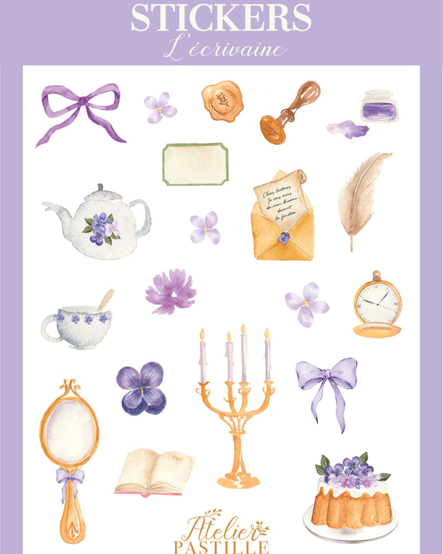 Stickers aquarelle L'Écrivaine