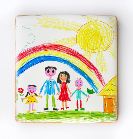 LE DESSIN DE VOTRE ENFANT SUR BISCUIT CARTE POSTALE