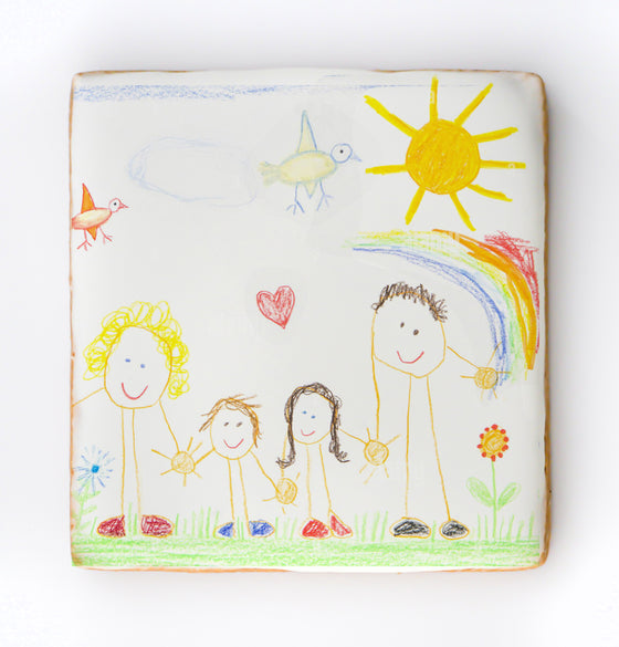 LE DESSIN DE VOTRE ENFANT SUR BISCUIT CARTE POSTALE